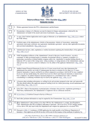 Document preview: Delaware/Home State - Tpa Checklist (Reg. 1406) - Domestic License - Delaware