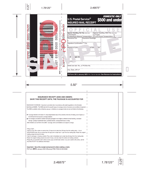 PS Form 3813  Printable Pdf