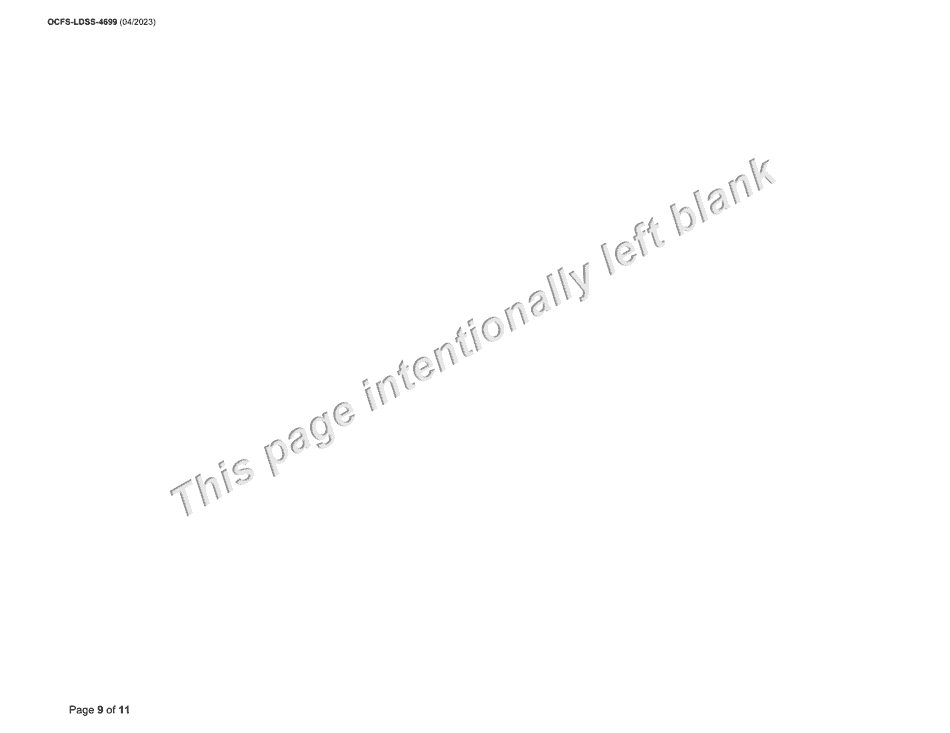 Form OCFS-LDSS-4699 Enrollment Form for Provider of Legally Exempt in-Home Child Care and Legally Exempt Family Child Care - New York, Page 9