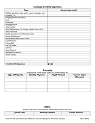 Form F240-007-000 Claim Resolution Settlement Income and Expense Worksheet - Washington, Page 3