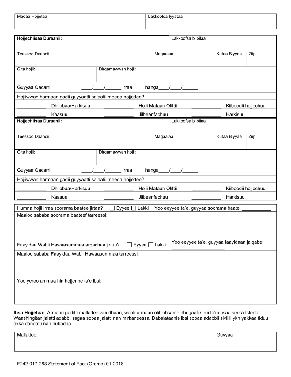 Form F242-017-283 Statement of Facts - Washington (Oromo), Page 3