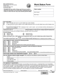 Document preview: Form F242-052-000 Work Status Form - Washington