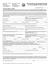 Form F242-079-319 Application to Reopen Claim Due to Worsening Condition - Washington (English/Vietnamese)