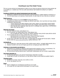 Form F242-052-333 Work Status Form - Washington (English/Haitian Creole), Page 2