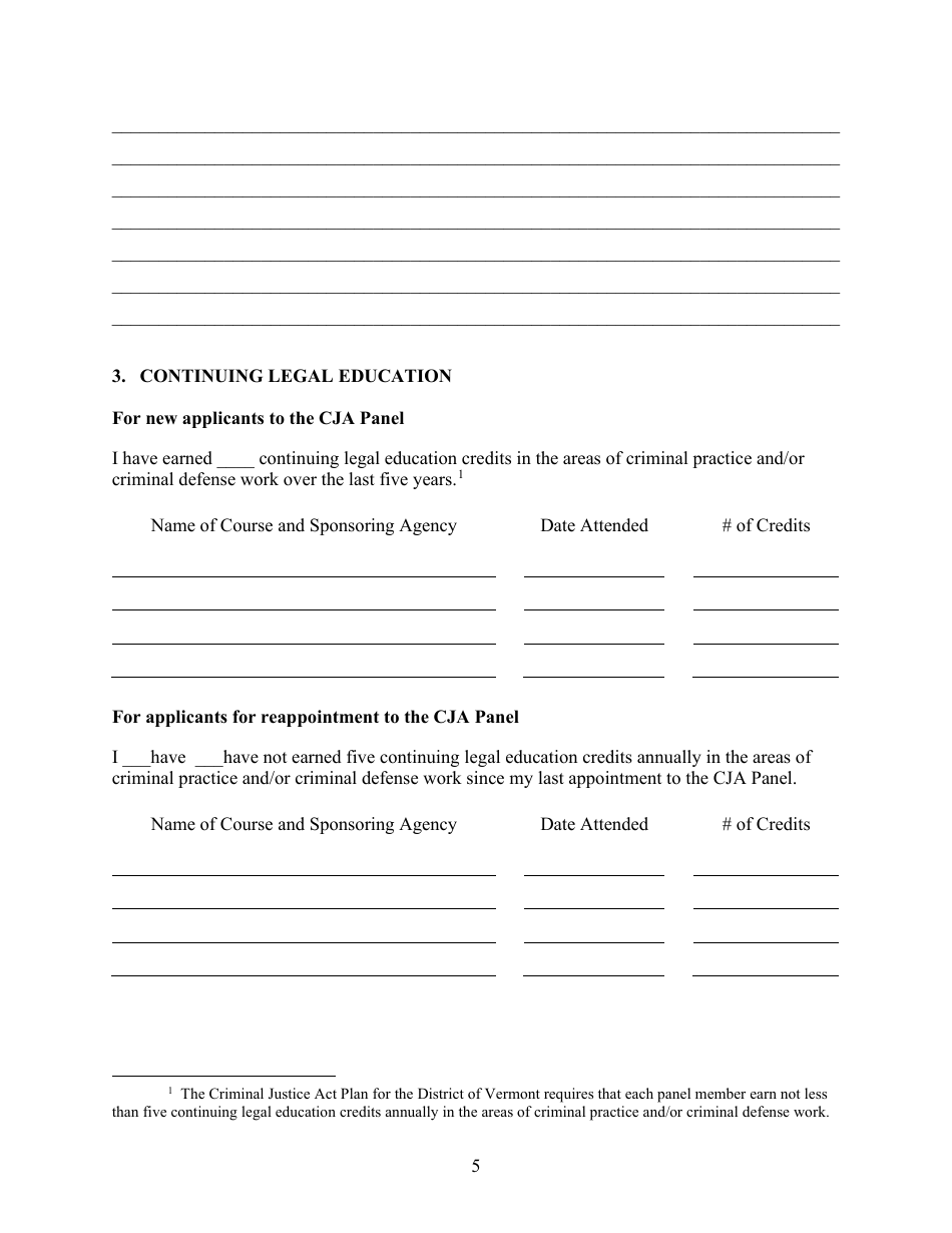 Cja Panel Application - Vermont, Page 5