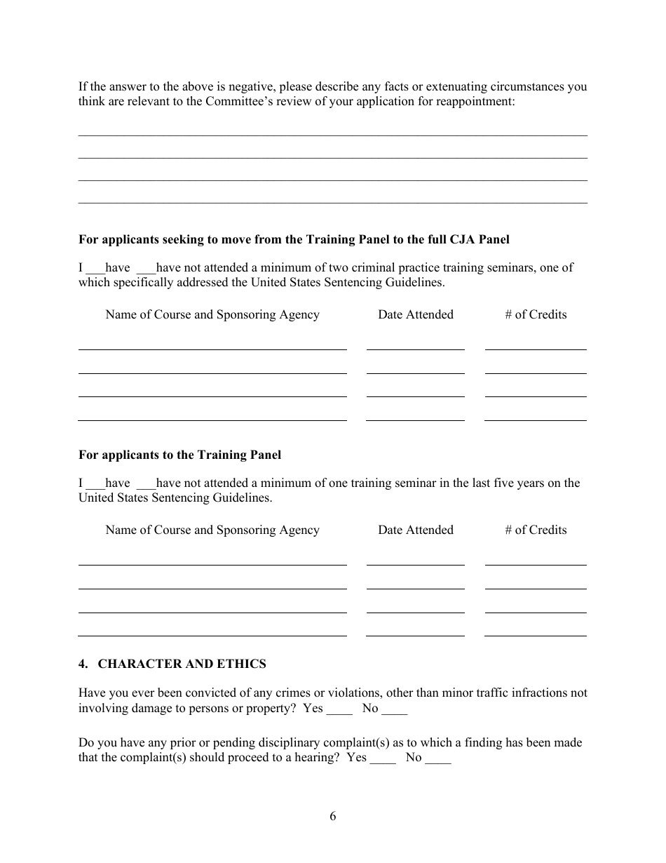 Cja Panel Application - Vermont, Page 6