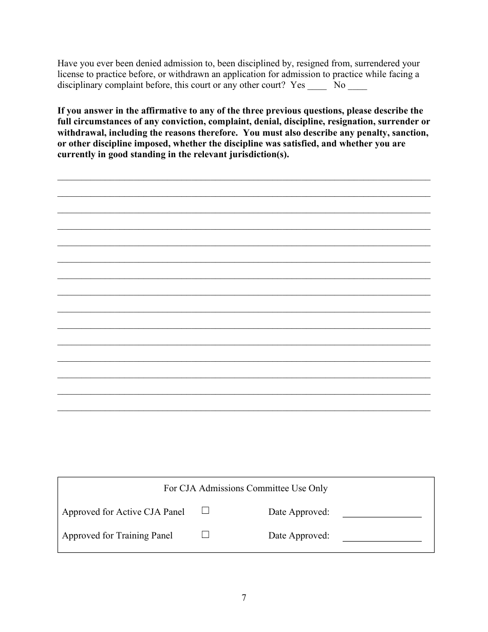 Cja Panel Application - Vermont, Page 7