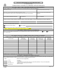 Form DS-4095 Subsistence Expense Allowance Application (Sea)