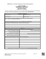 Document preview: Form DBPR EL-4514 Termination of Employee Leasing Company Operations - Florida
