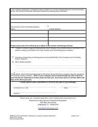 Form DBPR EL-4514 Termination of Employee Leasing Company Operations - Florida, Page 2