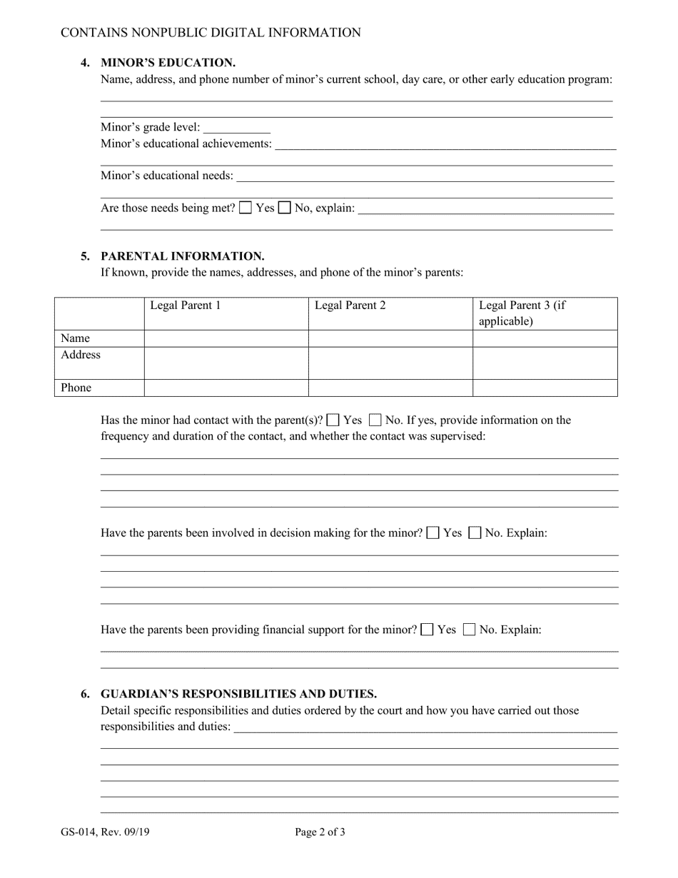 Form GS-014 - Fill Out, Sign Online and Download Fillable PDF, Maine ...