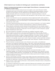 Form 1409 Health Care Proxy Designation Form - New York (Italian), Page 2