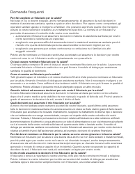 Form 1409 Health Care Proxy Designation Form - New York (Italian), Page 3