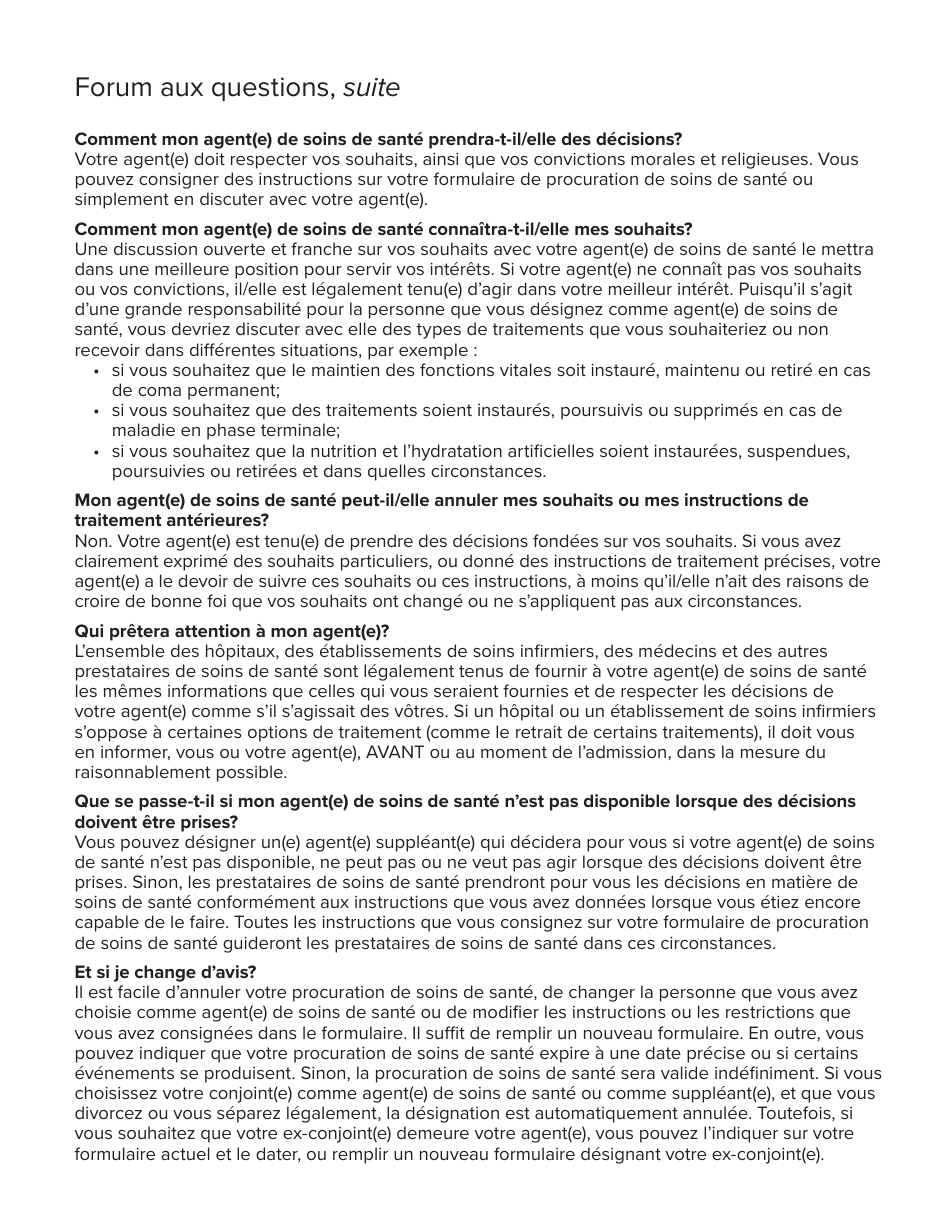 Form 1404 Health Care Proxy Designation Form - New York (French), Page 4