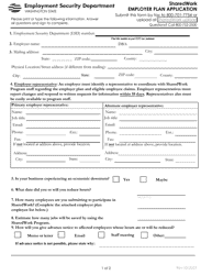 Document preview: Form EMS10422 Sharedwork Employer Plan Application - Washington