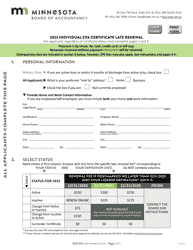 Individual CPA Certificate Late Renewal - Minnesota, Page 2