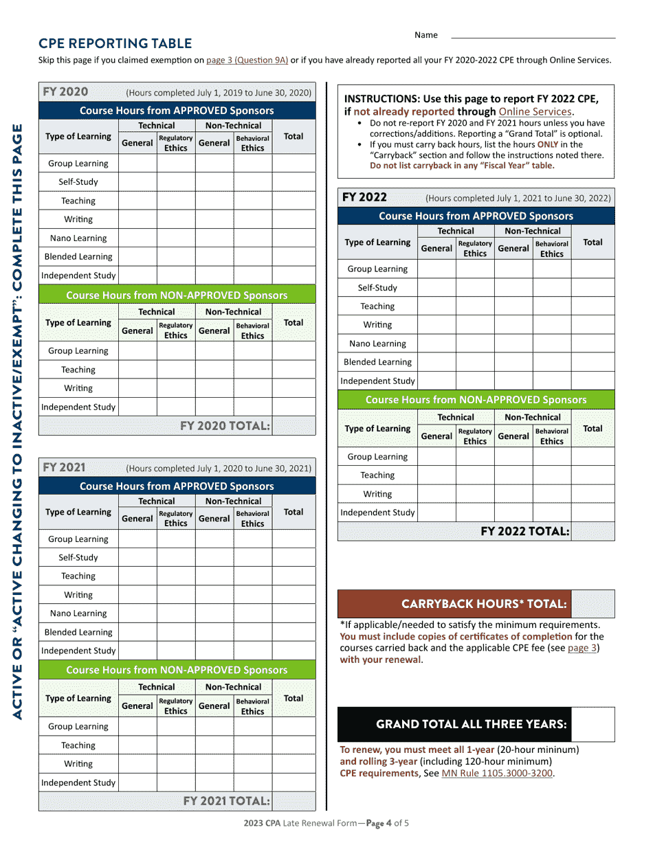 Individual CPA Certificate Late Renewal - Minnesota, Page 5
