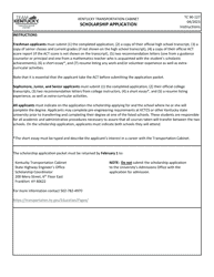 Form TC90-127 Scholarship Application - Kentucky
