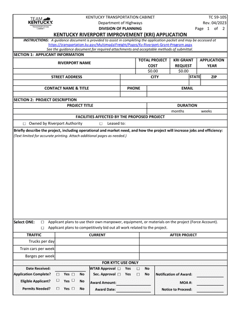 Form TC59-105  Printable Pdf