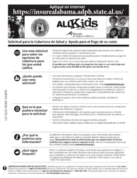 Document preview: Solicitud Para La Cobertura De Salud Y Ayuda Para El Pago De Su Costo - Alabama (Spanish)