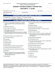 Document preview: Form DDD-1741A Request for Ddd Eligibility Review Tool - Ages Birth Through 3 Years - Arizona
