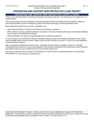 Document preview: Form DDD-1693A Prevention and Support New Instructor Clinic Packet - Arizona
