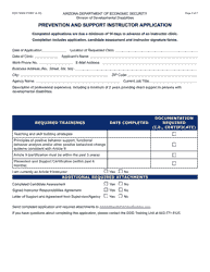 Form DDD-1693A Prevention and Support New Instructor Clinic Packet - Arizona, Page 2