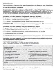 Form RSA-1305A Pre-employment Transition Services Request Form for Students With Disabilities - Arizona, Page 2