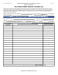Document preview: Form CCA-0227A Self-employment Monthly Income Log - Arizona