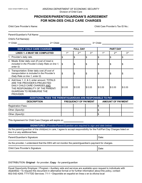 Form CCA-1312A  Printable Pdf