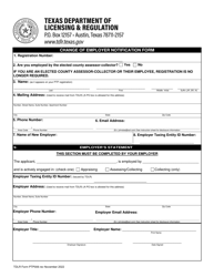 TDLR Form PTP006 Change of Employer Notification Form - Texas, Page 2
