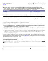Document preview: Form 4400-060 Woodburning Facility Written Consent - Wisconsin