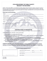 Document preview: Form DLD266M Request for Certified Records by Mail - Utah