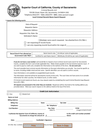 Document preview: Form CR-278A Local Criminal Records Name Search Request - County of Sacramento, California