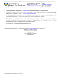 Reinstatement for a Certified Substance Abuse Counselor (Csac) or Certified Substance Abuse Counselor Assistant (Csac-A) - Virginia, Page 2