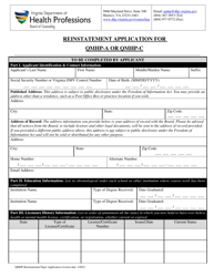 Reinstatement Application for Qmhp-A or Qmhp-C - Virginia, Page 3