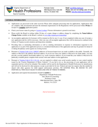 Application for Reinstatement of Licensed Professional Counselor (Lpc), Licensed Marriage and Family Therapist (Lmft), Licensed Substance Abuse Treatment Practitioners (Lsatp), Resident in Counseling License, Resident in Marriage and Family Therapy and Resident in Substance Abuse Treatment Following Revocation or Suspension - Virginia, Page 2