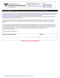 Reinstatement for a Certified Substance Abuse Counselor (Csac) or Certified Substance Abuse Counselor Assistant (Csac-A) Following Disciplinary Action - Virginia, Page 5