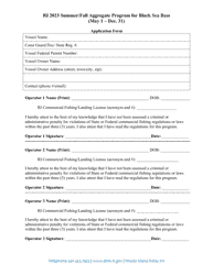 Summer/Fall Aggregate Program for Black Sea Bass Application Form - Rhode Island, Page 2