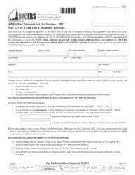 Document preview: Form F351 Affidavit of Personal Service Income - Tier 3, Tier 4 and Tier 6 Disability Retirees - New York City, 2022