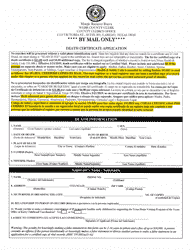 Document preview: Death Certificate Application (Mail Only) - Webb County, Texas (English/Spanish)