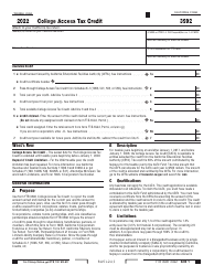Form FTB3592 College Access Tax Credit - California