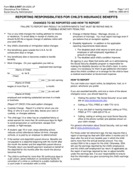 Document preview: Form SSA-4-INST Reporting Responsibilities for Child's Insurance Benefits