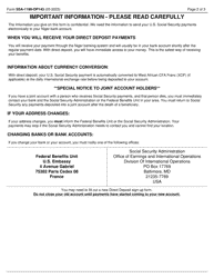 Form SSA-1199-OP143 Direct Deposit Sign-Up Form (Niger), Page 2