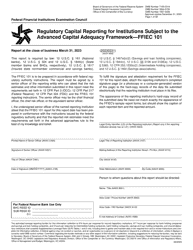Document preview: Form FFIEC101 Regulatory Capital Reporting for Institutions Subject to the Advanced Capital Adequacy Framework