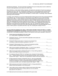 Form FFIEC051 (FFIEC041) Optional Worksheet for Calculating Call Report Applicable Income Taxes, Page 2