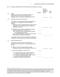 Form FFIEC051 (FFIEC041) Optional Worksheet for Calculating Call Report Applicable Income Taxes, Page 7