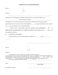 Form CFS435 Final and Irrevocable Surrender to an Agency for Purposes of Adoption of a Born Child - Illinois, Page 2