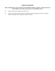 Form CFS438-A Tuition and Mandatory Fee Waiver Program - Illinois, Page 2