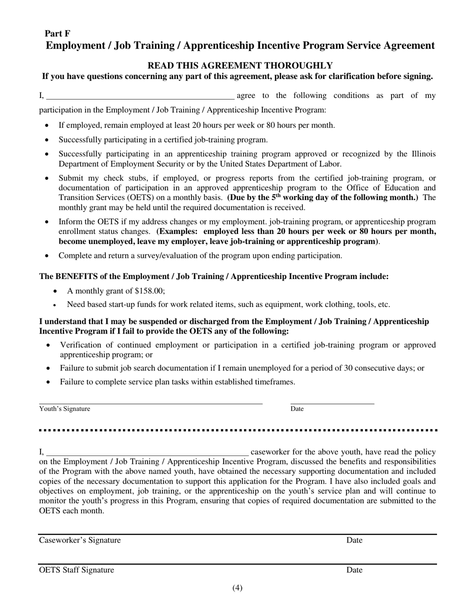 Form CFS449-2 Employment / Job Training / Apprenticeship Incentive Program Application - Illinois, Page 4